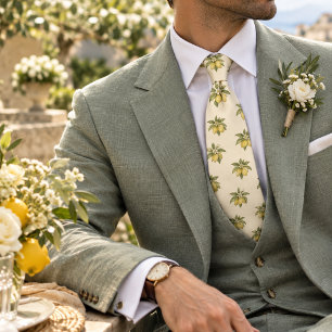 Sommerhochzeit Creme Vintage Zitronenblüte Krawatte