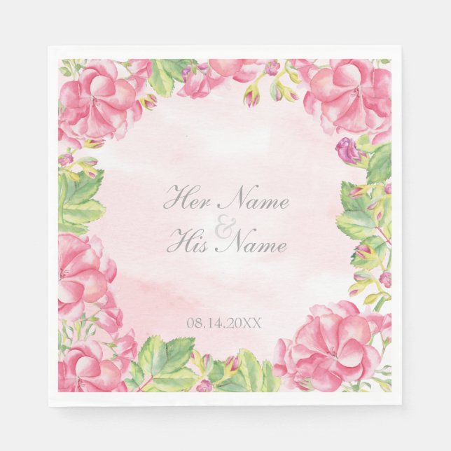 Sommerhochzeit der Blume Serviette (Vorderseite)
