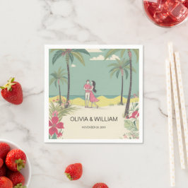 Sommerhochzeit der tropischen Liebe Serviette