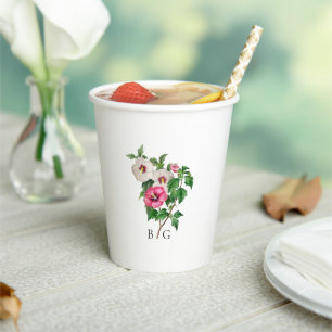 Sommerhochzeit im tropischen Hibiskus Pappbecher