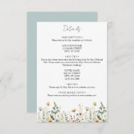 Sommerhochzeit in der Wildblume Begleitkarte