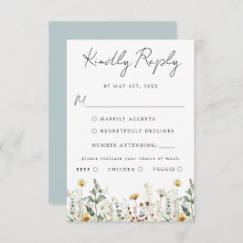 Sommerhochzeit in der Wildblume RSVP Karte