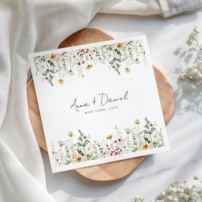 Sommerhochzeit in der Wildblume Serviette (Von Creator hochgeladen)
