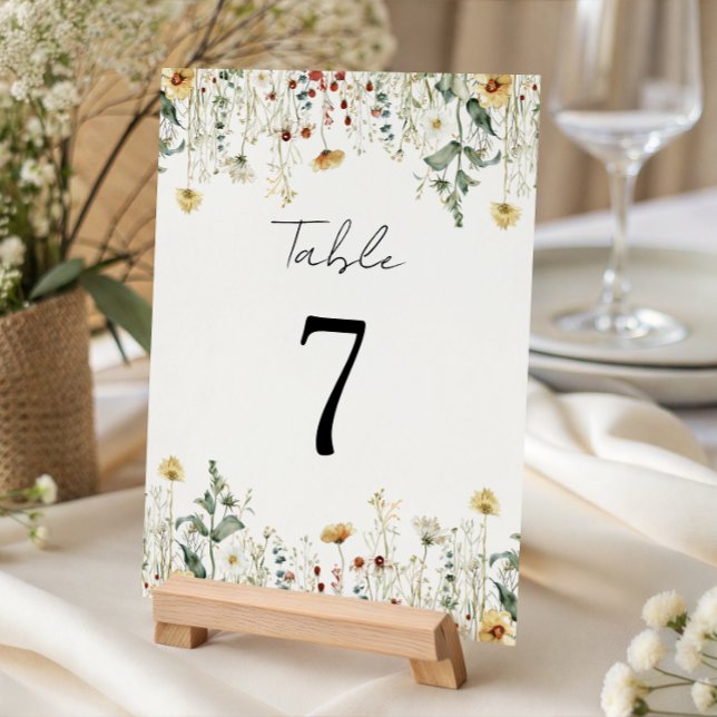 Sommerhochzeit in der Wildblume Tischnummer (Von Creator hochgeladen)