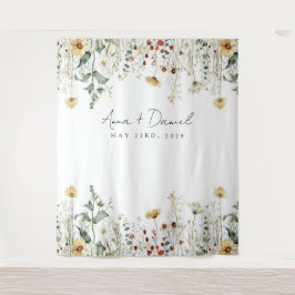 Sommerhochzeit in der Wildblume Wandteppich