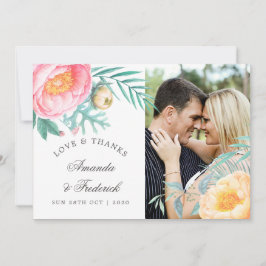 Sommerhochzeit mit tropischer Minze Dankeskarte