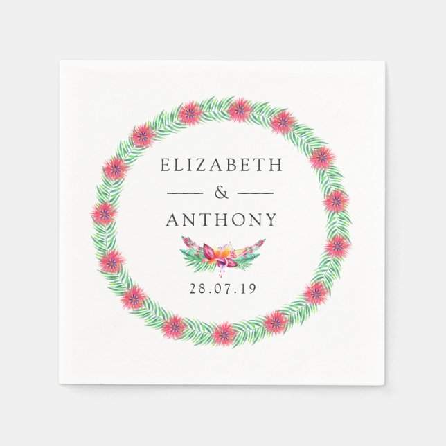 Sommerhochzeit Serviette (Vorderseite)