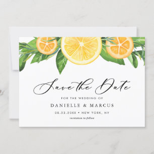 Sommerhochzeit von Wasserfarben und Orangen Save The Date