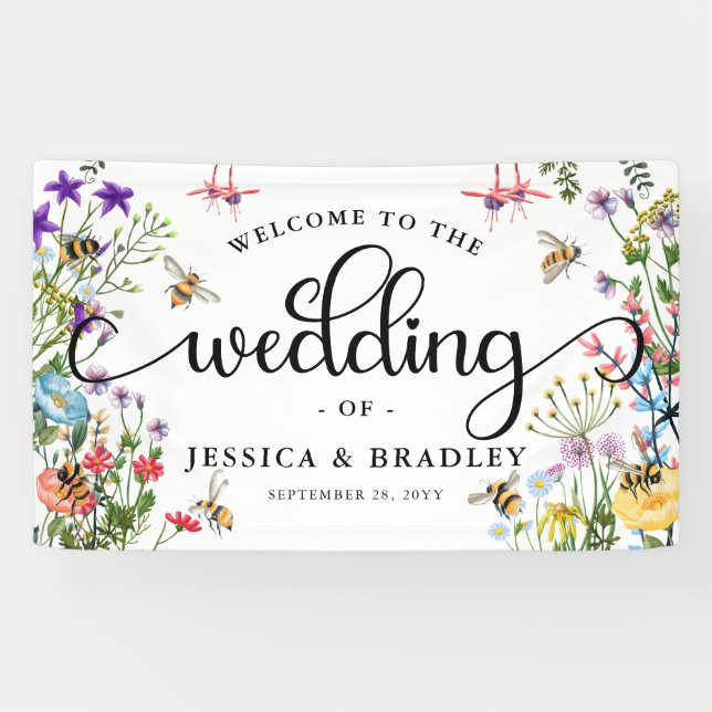Sommerhochzeit Wildblume & Hummel Banner (Horizontal)