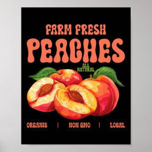 Sommerhof Frische Pfirsiche Bio Nicht Gmo Ortsfu Poster