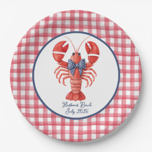 Sommerhummer, Gingham, 4. Juli Pappteller