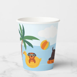 Sommerhunde am Strand Pappbecher