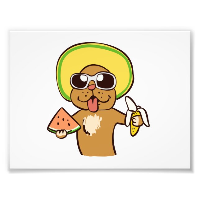 Sommerhunde mit Früchten | Hintergrundfarbe auswäh Fotodruck (Vorne)