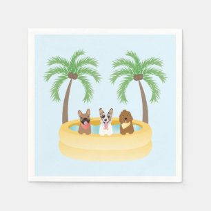 Sommerhunde Schwimmbad Serviette