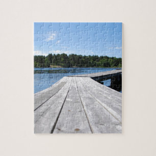 Sommeridyll auf einem einsamen schwedischen Fjord Puzzle