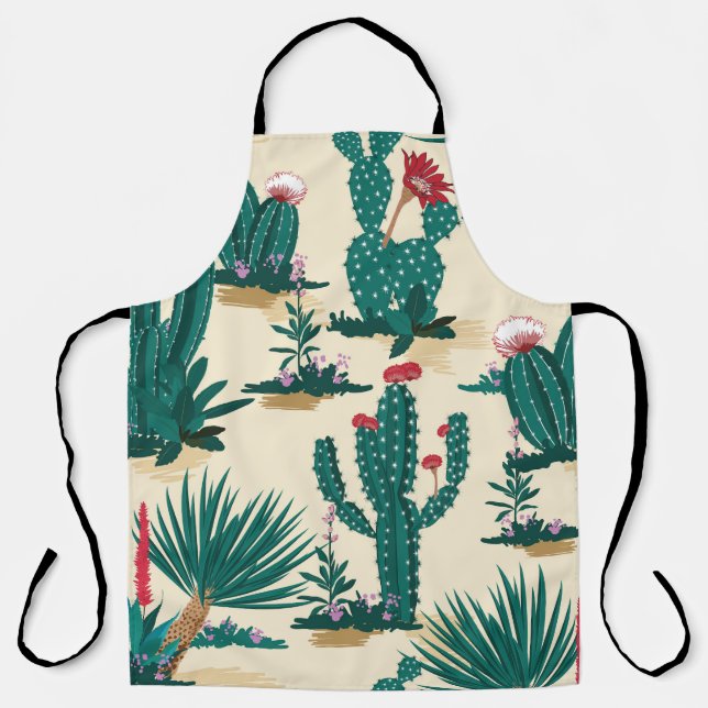 Sommerkaktus blühende WüstenPrint Schürze (Vorderseite)