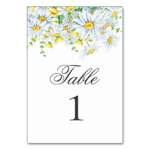 Sommerkamille. Frühjahrsgarten Blume Hochzeit Tischnummer