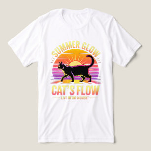 Sommerkatze Retro-Glühen - Lustige Katzenstrand Sz Tri-Blend Shirt