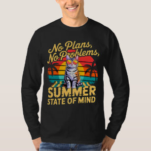 Sommerkatze Retro - Lustiges Keine Pläne Katze Lie T-Shirt