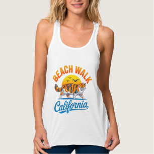 Sommerkatze Retro-Strandspaziergang - Dreifarbige  Tank Top