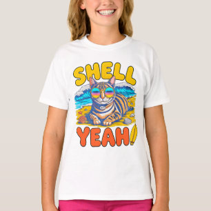 Sommerkatze Shell Yeah - Strandkatze Geschenk für T-Shirt