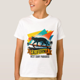 Sommerkatzen-Surfen - Retro-Kalifornien Jungen T-Shirt