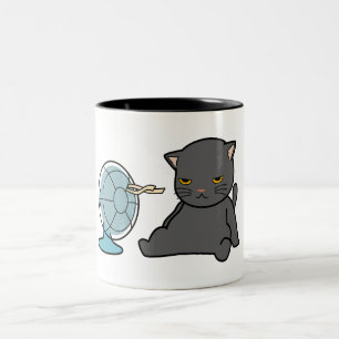 Sommerkatzendesign vor dem Ventilator Hundedesig Zweifarbige Tasse
