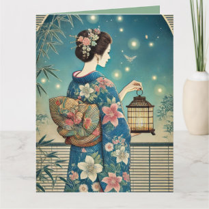 Sommerkimono & Fireflies Karte