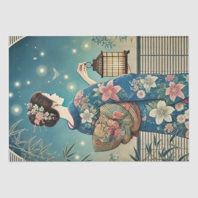 Sommerkimono & Fireflies Seidenpapier (Vorderseite)