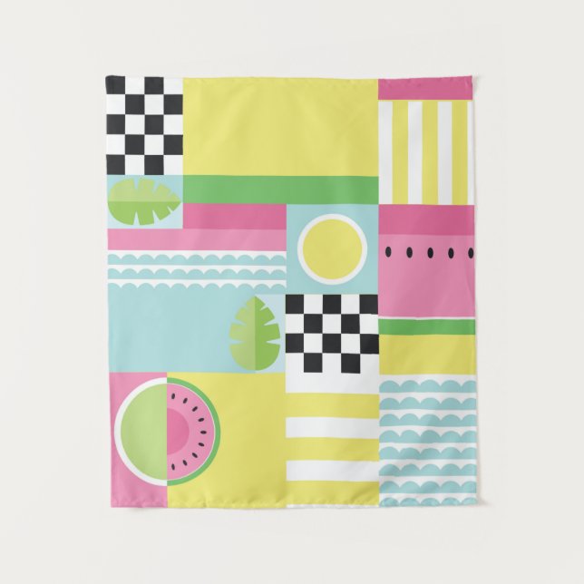 Sommerkleidung, buntes Mosaik Wandteppich (Vorderseite)