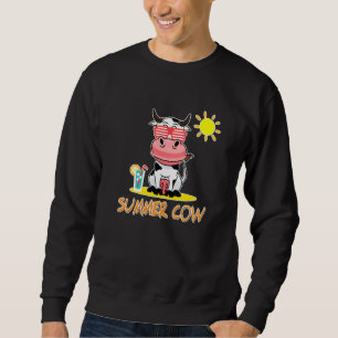 Sommerkuh am Strand mit Sonnenbrille Sweatshirt