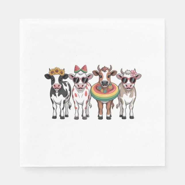 Sommerkühe, Beach Farm Serviette (Vorderseite)