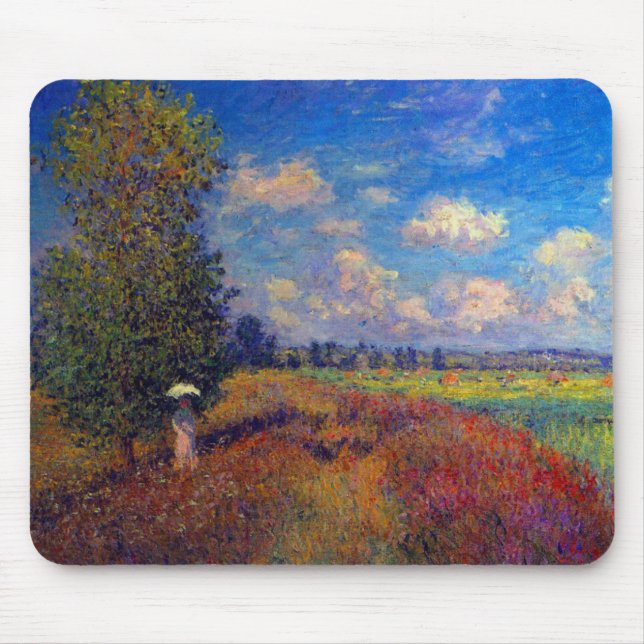 Sommerkunstimpressionist-Mohnblumenfelder durch Mousepad (Vorne)