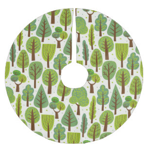 Sommerküste: Grünes, nahtloses Muster Polyester Weihnachtsbaumdecke