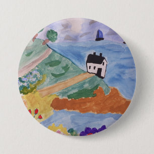 Sommerküste und Blume Button
