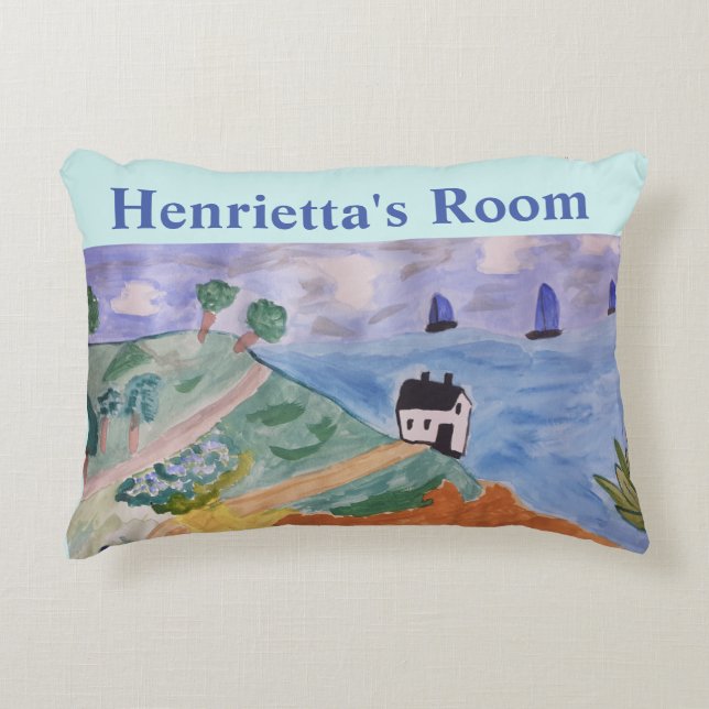 Sommerküste und Blume Personalisiert Dekokissen (Vorderseite)