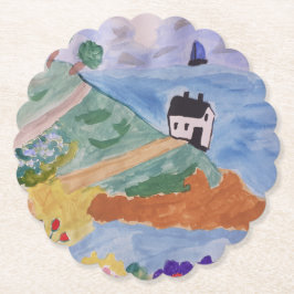 Sommerküste und Blume Untersetzer