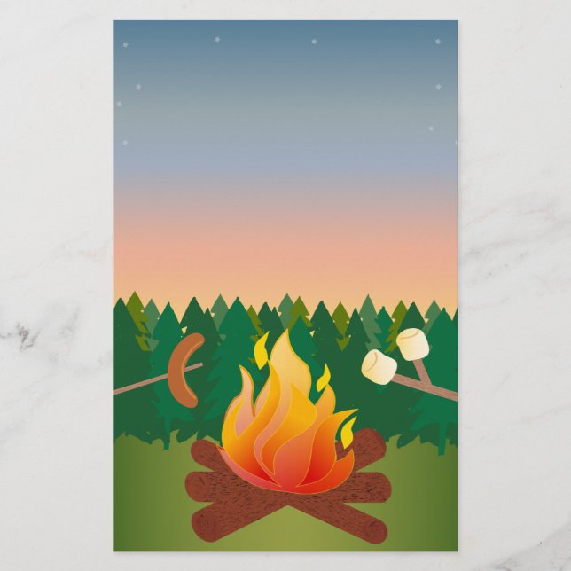 Sommerlager Feuer Hot Dogs und S'mores Flyer (Vorne)