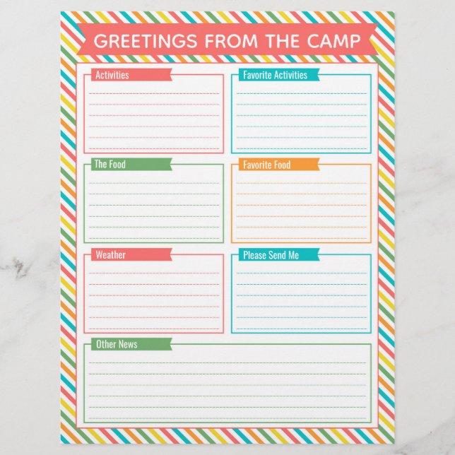 Sommerlager füllen Brief aus Flyer (Vorne)