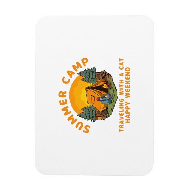 Sommerlager mit Katze Magnet (Vertikal)