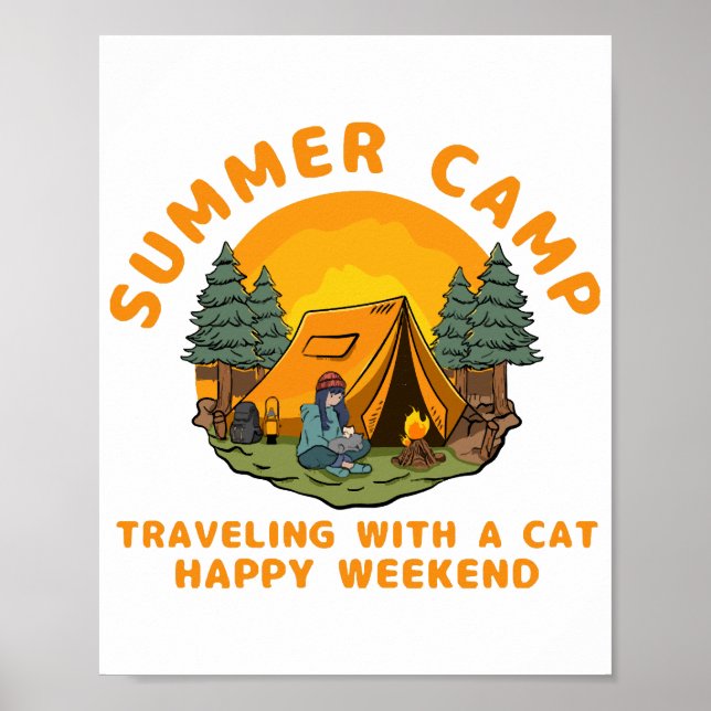 Sommerlager mit Katze Poster (Vorne)