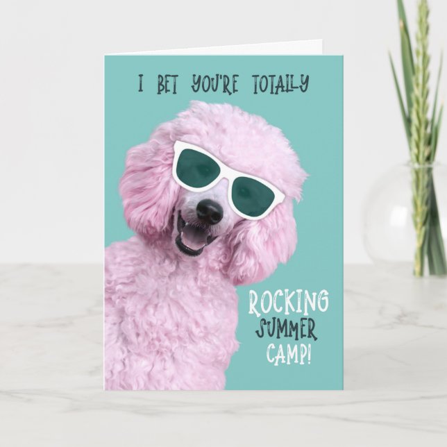 Sommerlager Pink Poodle Rocking it Card Karte (Vorderseite)