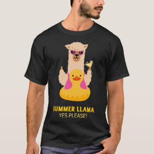 Sommerlama mit Sonnenbrille für Pool-Party T-Shirt