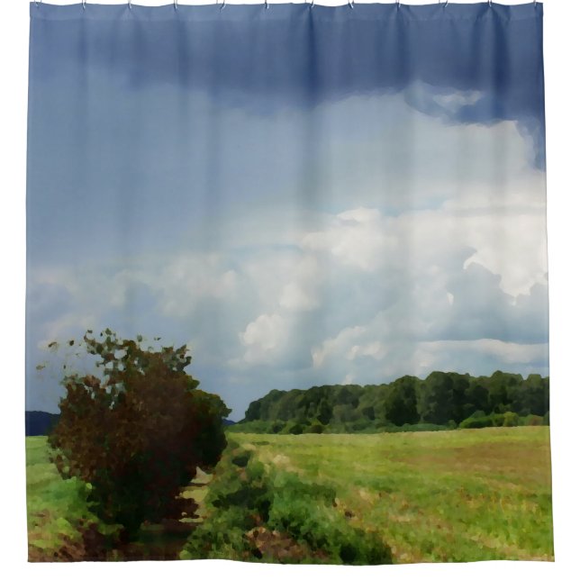 Sommerlandschaft Duschvorhang (Vorderseite)