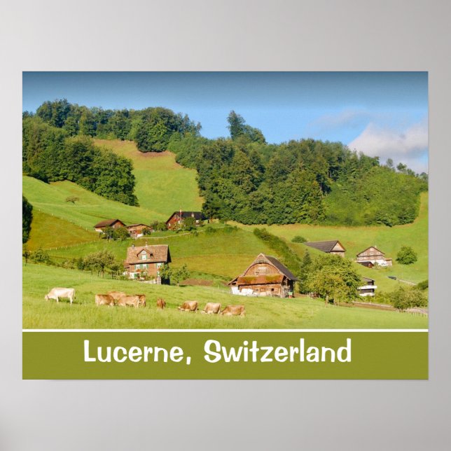 Sommerlandschaft in der Schweiz Poster (Vorne)