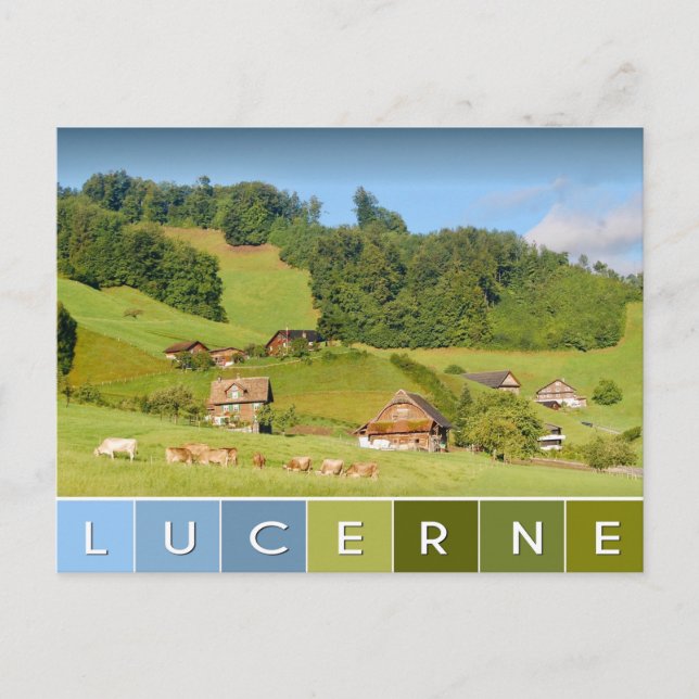 Sommerlandschaft in der Schweiz Postkarte (Vorderseite)