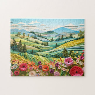 Sommerlandschaft in Papierquilt Puzzle