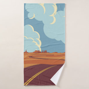 Sommerlandschaft mit einer leeren kurvenreichen St Badehandtuch