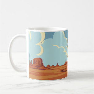 Sommerlandschaft mit einer leeren kurvenreichen St Kaffeetasse