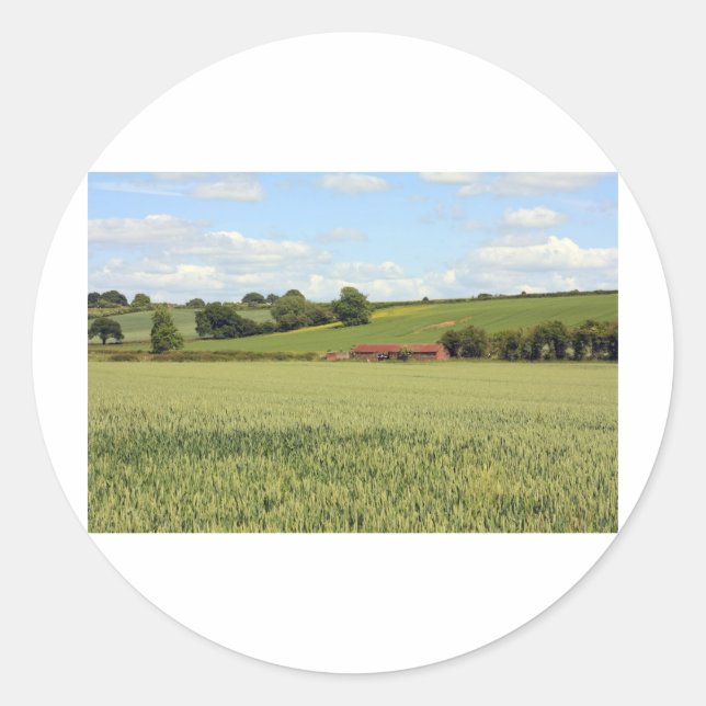Sommerlandschaft Runder Aufkleber (Vorderseite)